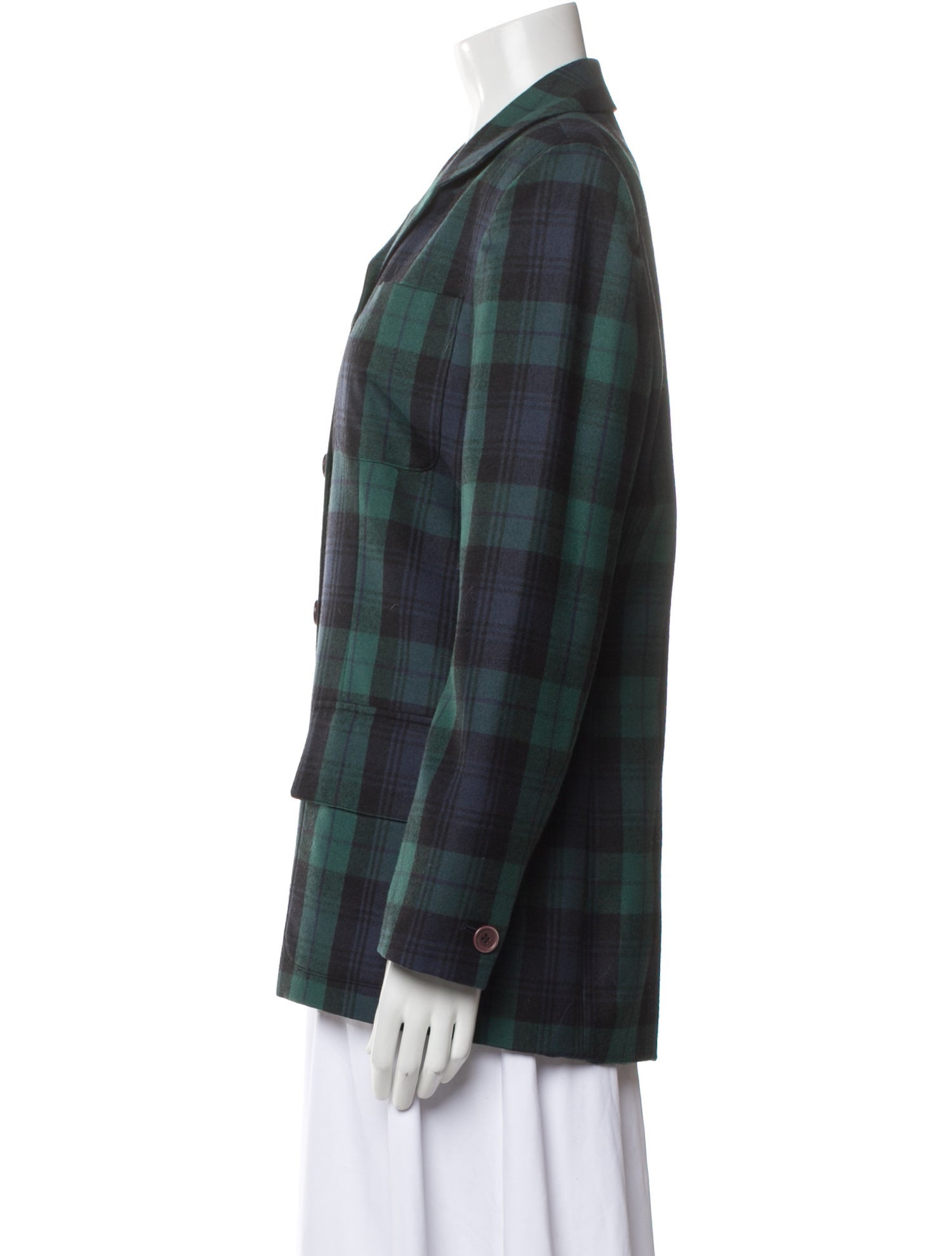 Burberry's Wool Plaid Print Blazer