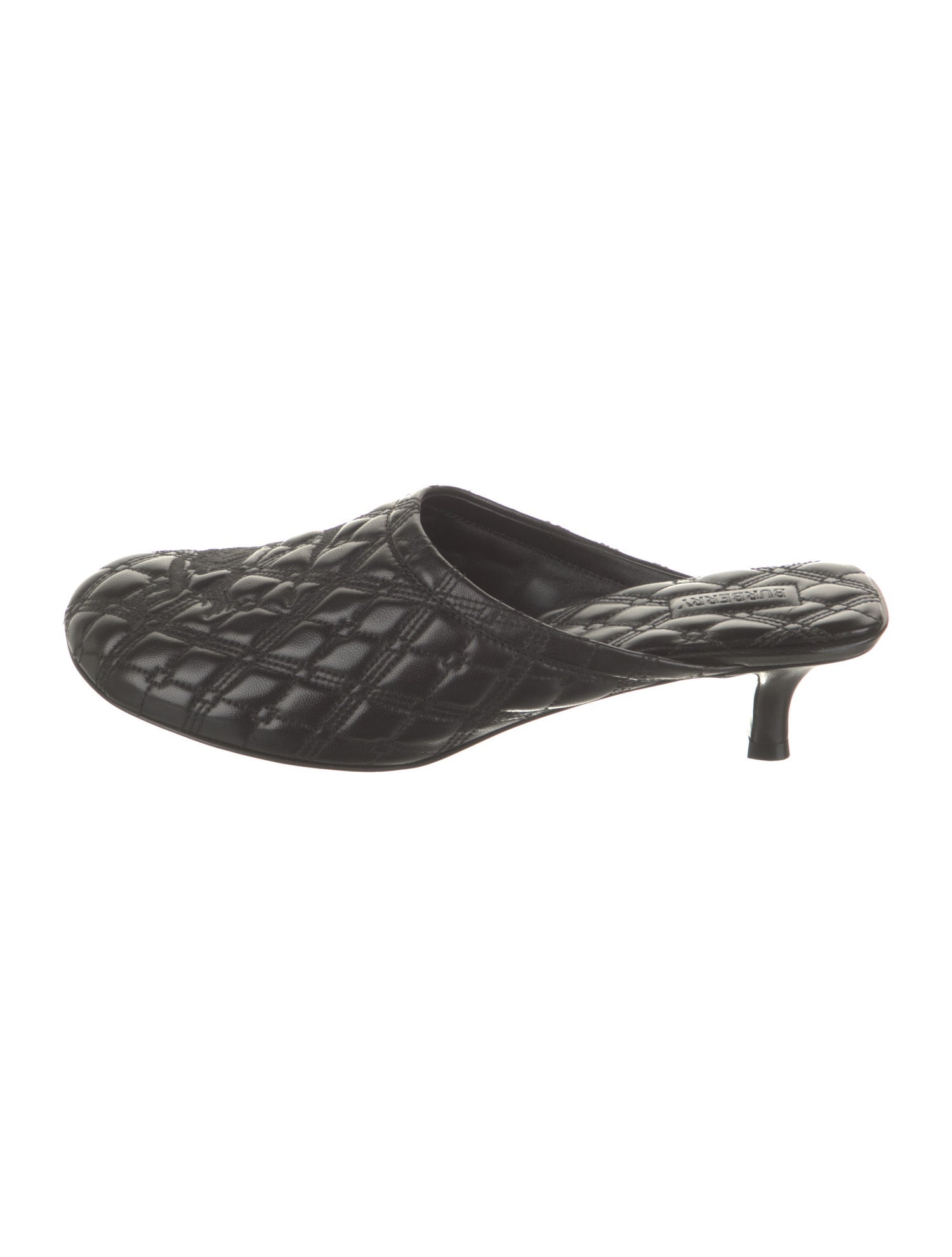 Burberry Leather Embroidered Accent Mules w/ Tags