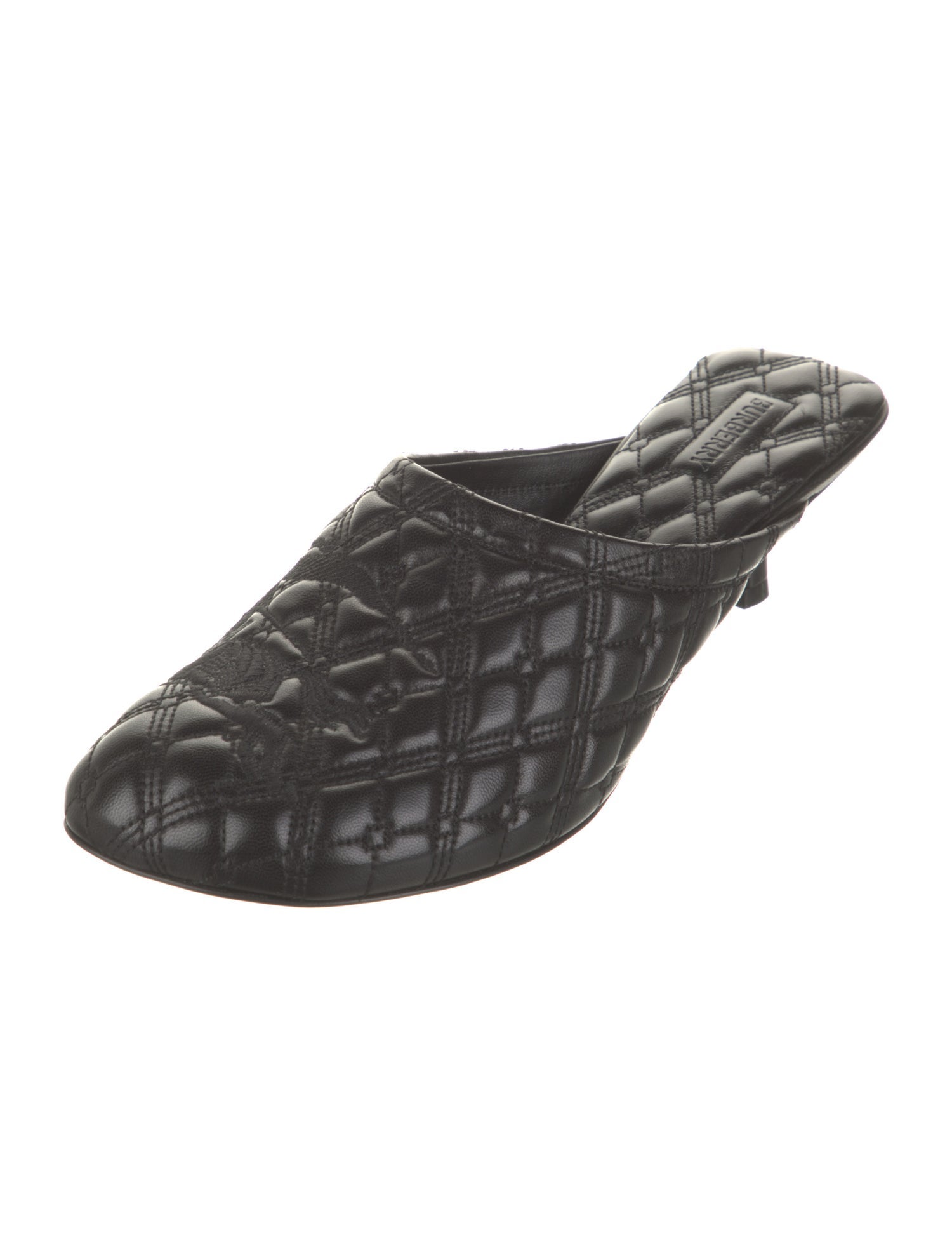 Burberry Leather Embroidered Accent Mules w/ Tags