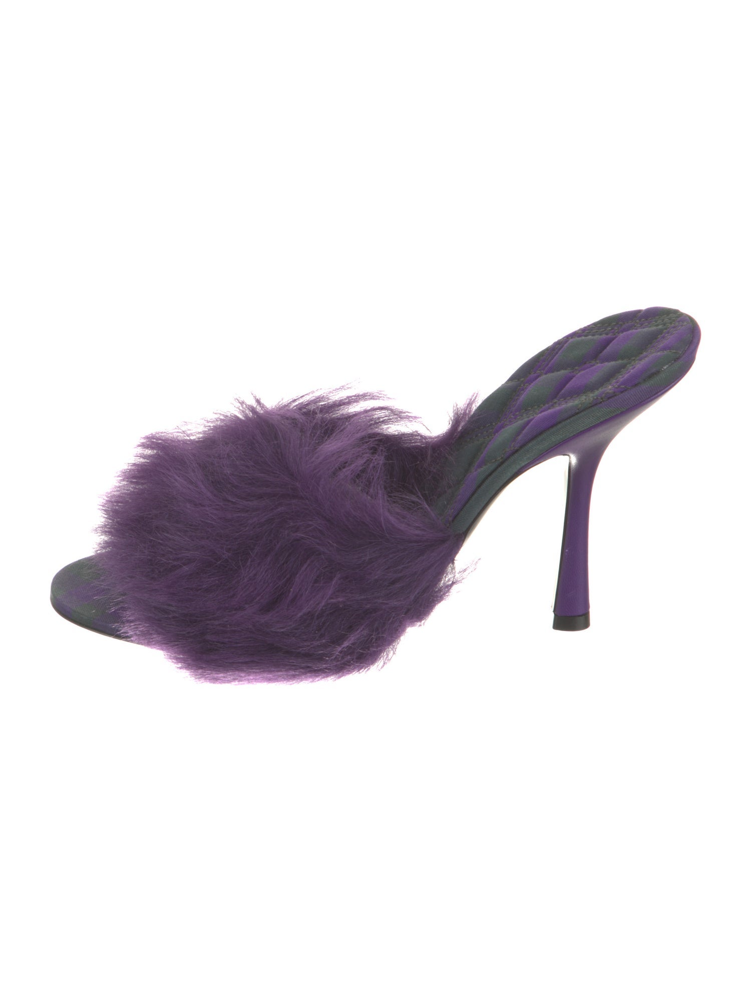 Burberry Fur Fur Trim Slides w/ Tags