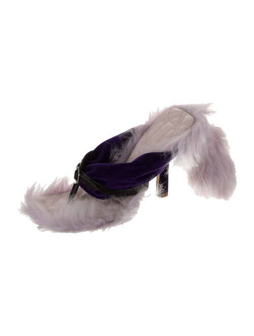 Burberry Velvet Leather Trim Embellishment Slides