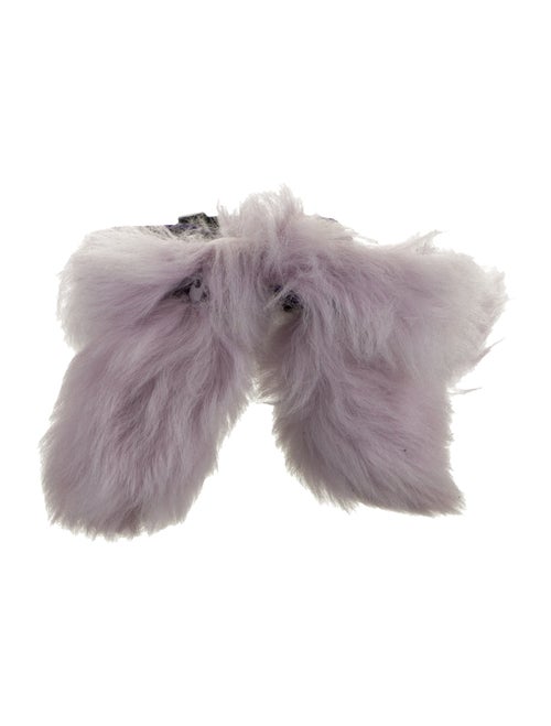 Burberry Velvet Leather Trim Embellishment Slides