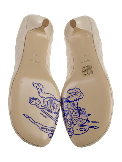 Burberry Leather Embroidered Accent Pumps