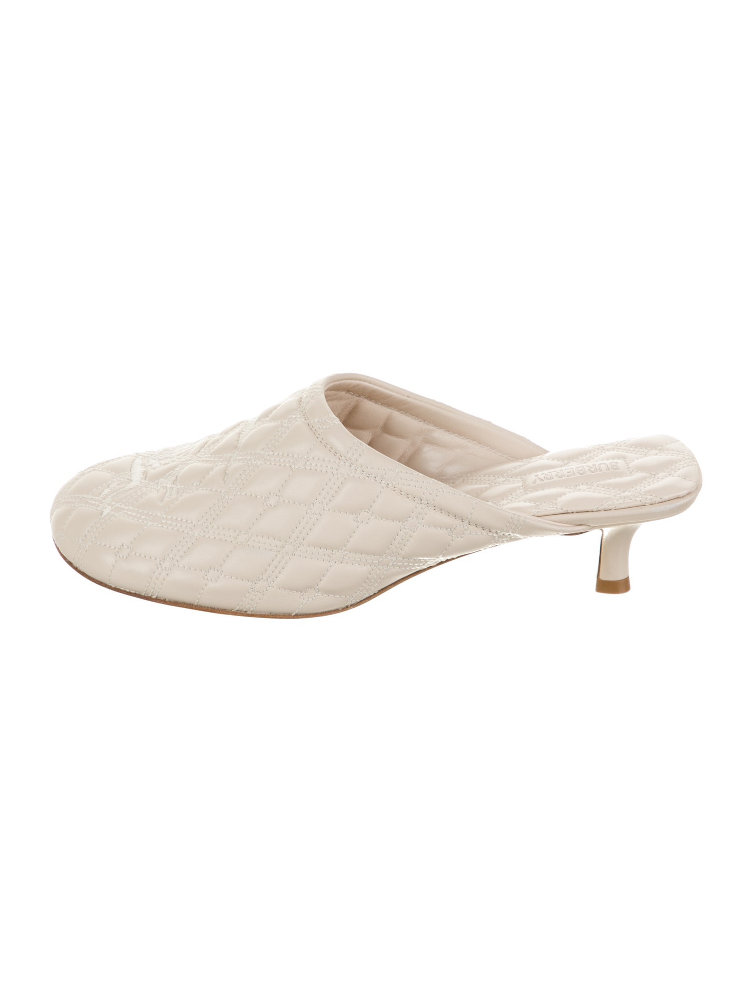 Burberry Leather Embroidered Accent Mules w/ Tags