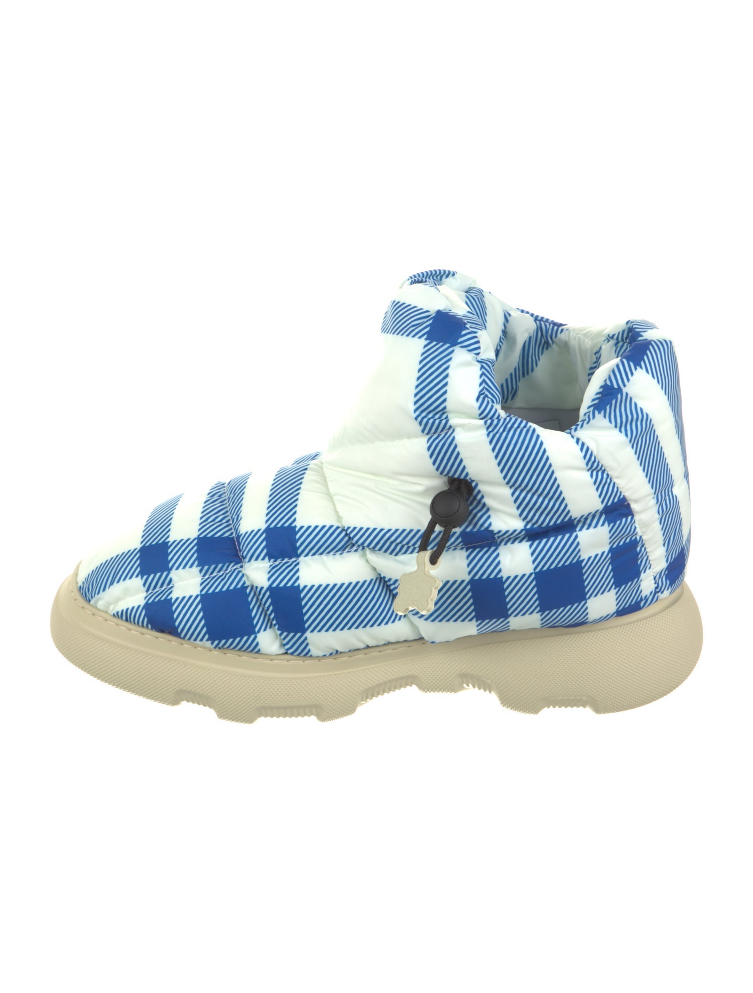 Burberry Nylon Plaid Print Boots w/ Tags