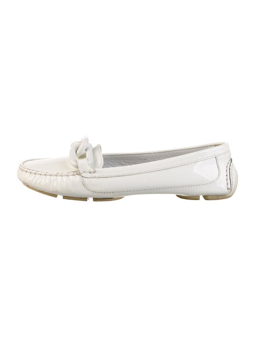Burberry Patent Leather Chain-Link Accents Loafers