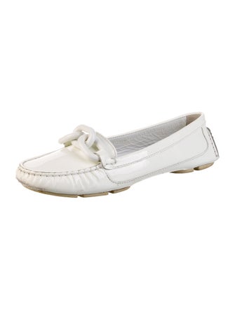 Burberry Patent Leather Chain-Link Accents Loafers
