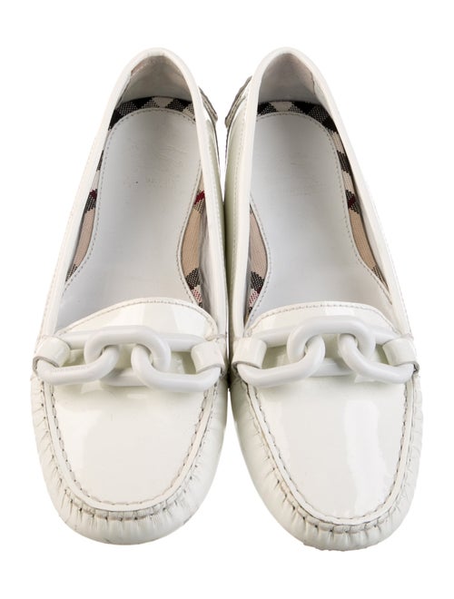 Burberry Patent Leather Chain-Link Accents Loafers
