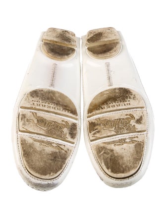 Burberry Patent Leather Chain-Link Accents Loafers