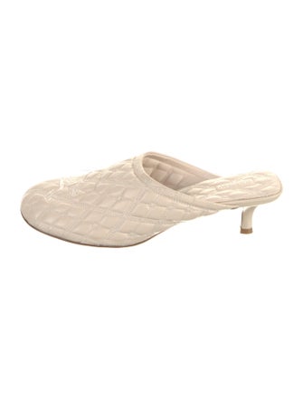 Burberry Leather Embroidered Accent Mules