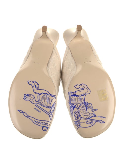 Burberry Leather Embroidered Accent Mules