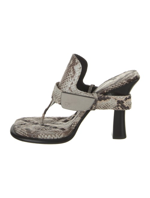 Burberry Leather Animal Print T-Strap Sandals