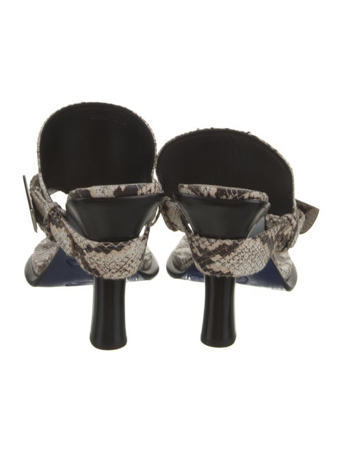 Burberry Leather Animal Print T-Strap Sandals