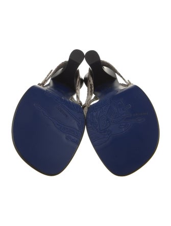 Burberry Leather Animal Print T-Strap Sandals
