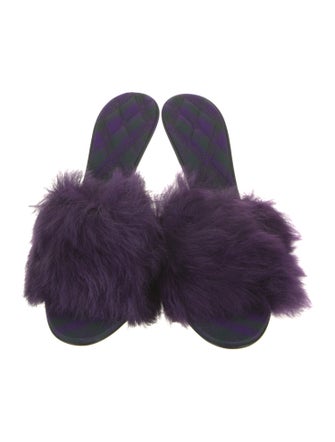 Burberry Faux Fur Slides