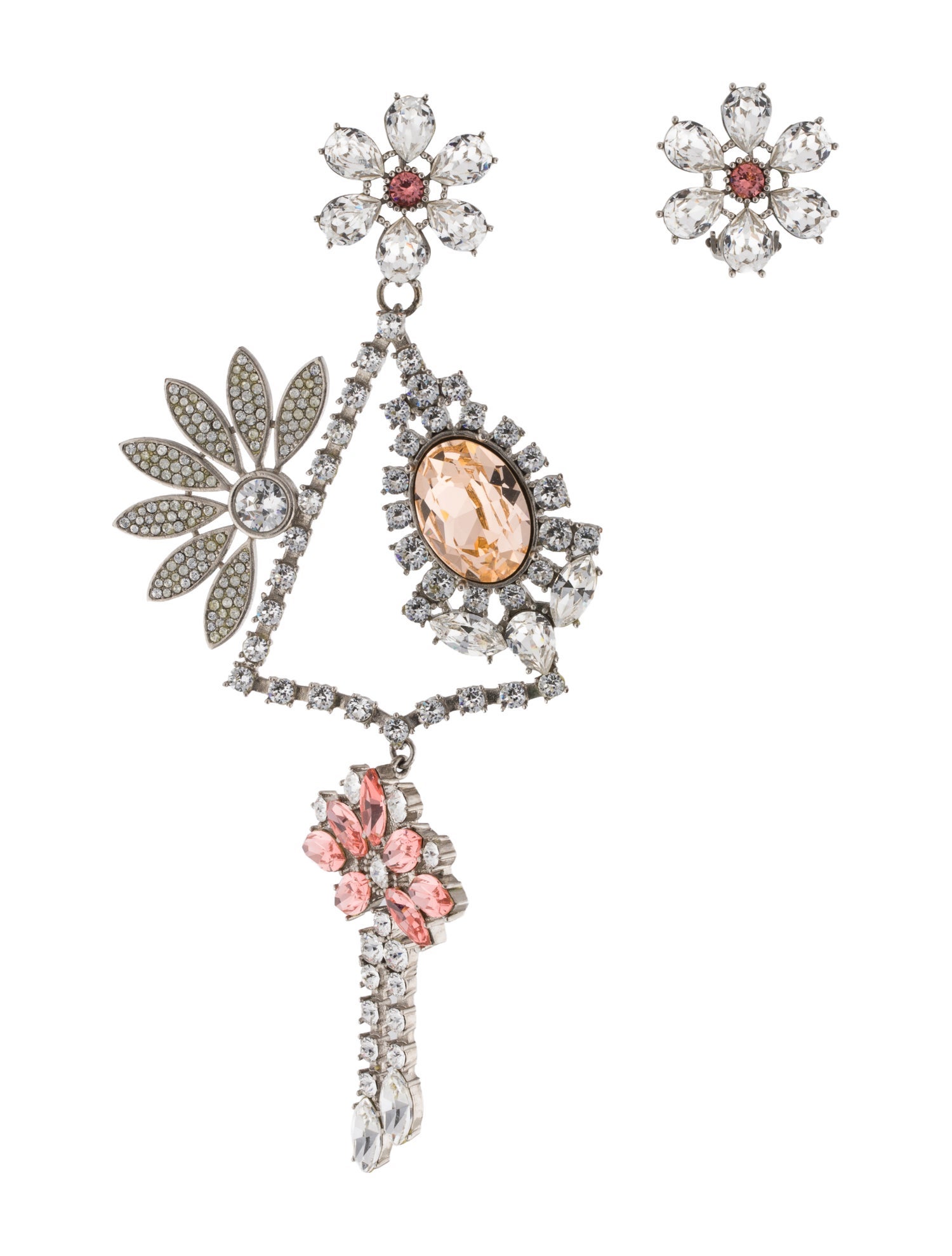 Burberry Crystal Daisy Chandelier Earring and Clip-On Set