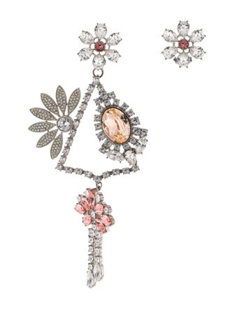 Burberry Crystal Daisy Chandelier Earring and Clip-On Set
