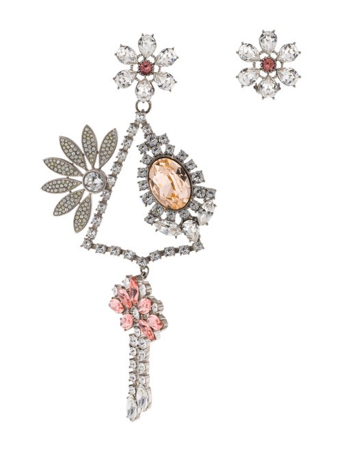 Burberry Crystal Daisy Chandelier Earring and Clip-On Set