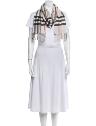 Burberry Cashmere Nova Check Pattern Scarf