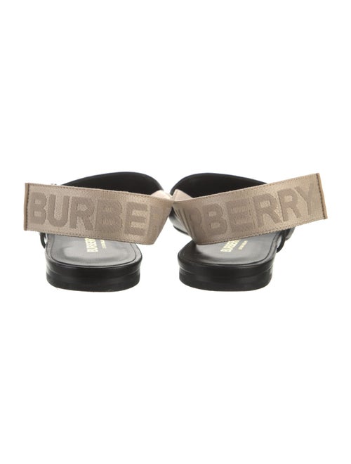 Burberry Signature Logo Leather Slingback Flats