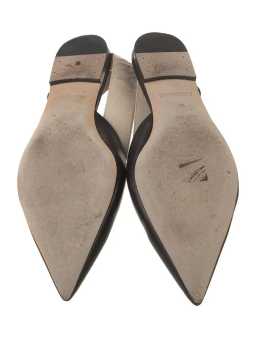 Burberry Signature Logo Leather Slingback Flats