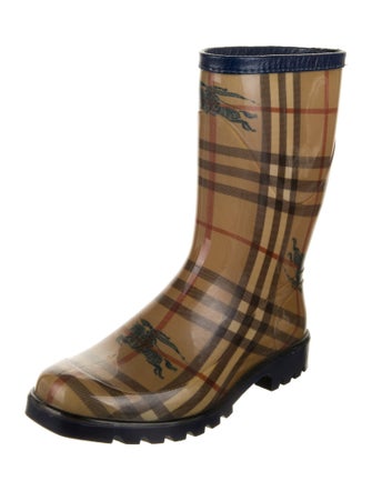 Burberry Rubber Plaid Print Rain Boots