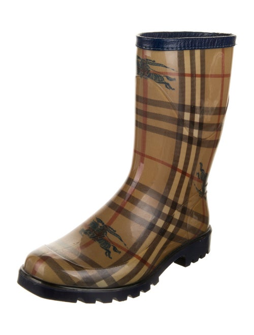 Burberry Rubber Plaid Print Rain Boots