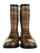 Burberry Rubber Plaid Print Rain Boots
