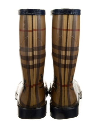 Burberry Rubber Plaid Print Rain Boots