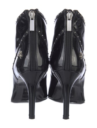 Burberry Nova Check Pattern Patent Leather Boots