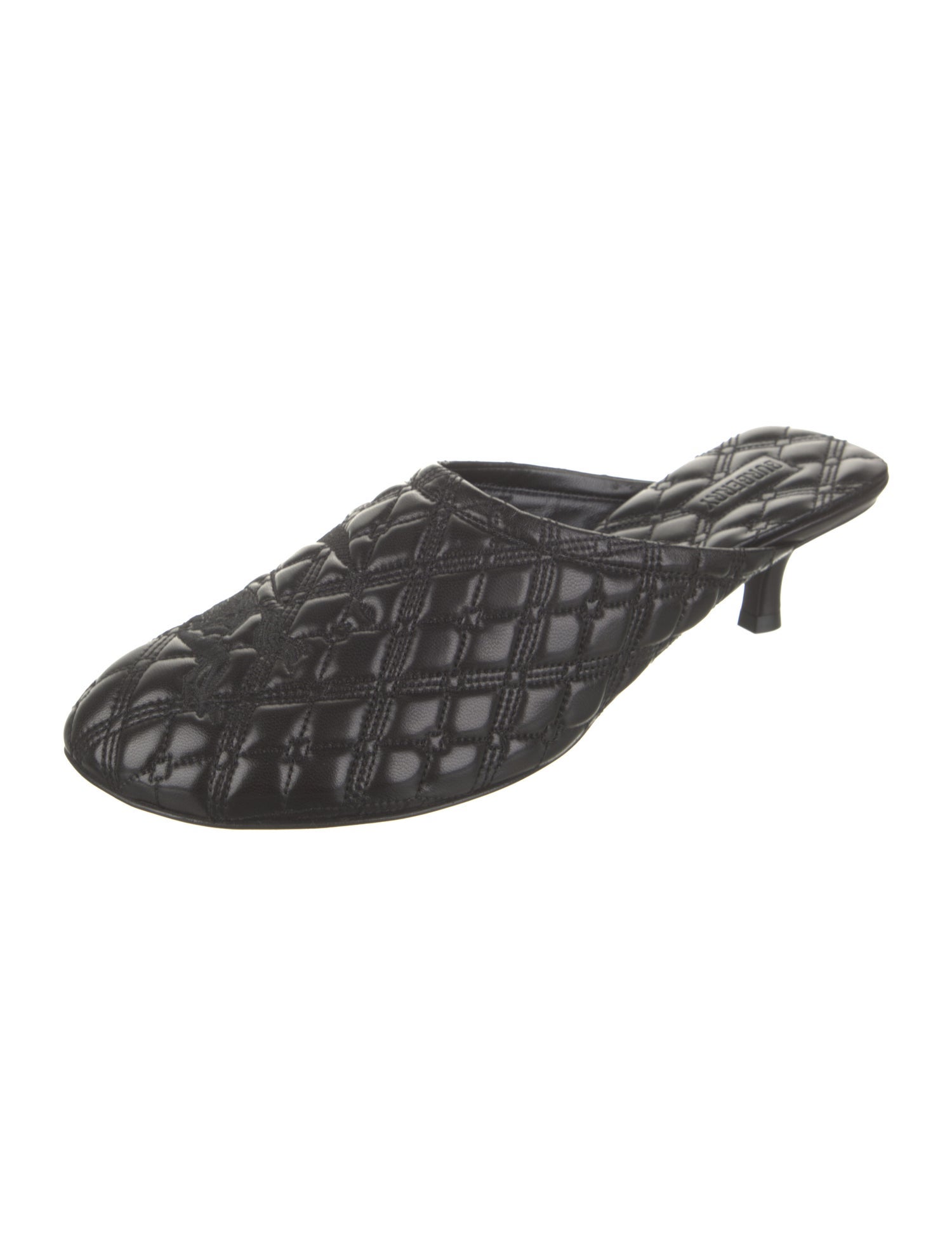 Burberry Leather Printed Mules w/ Tags