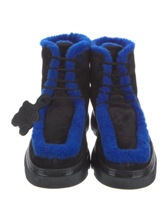 Burberry Suede Fur Trim Boots