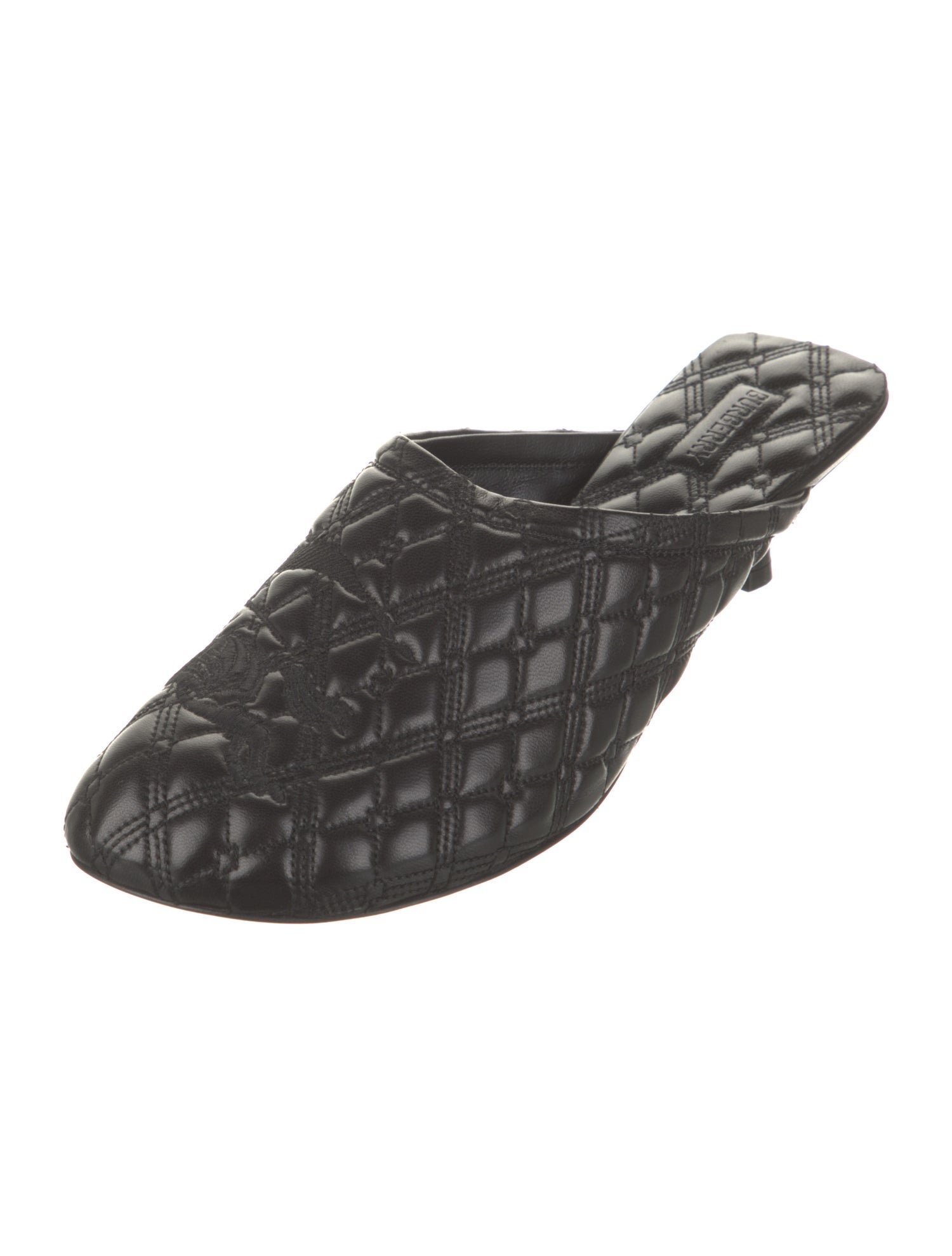 Burberry Leather Printed Mules w/ Tags