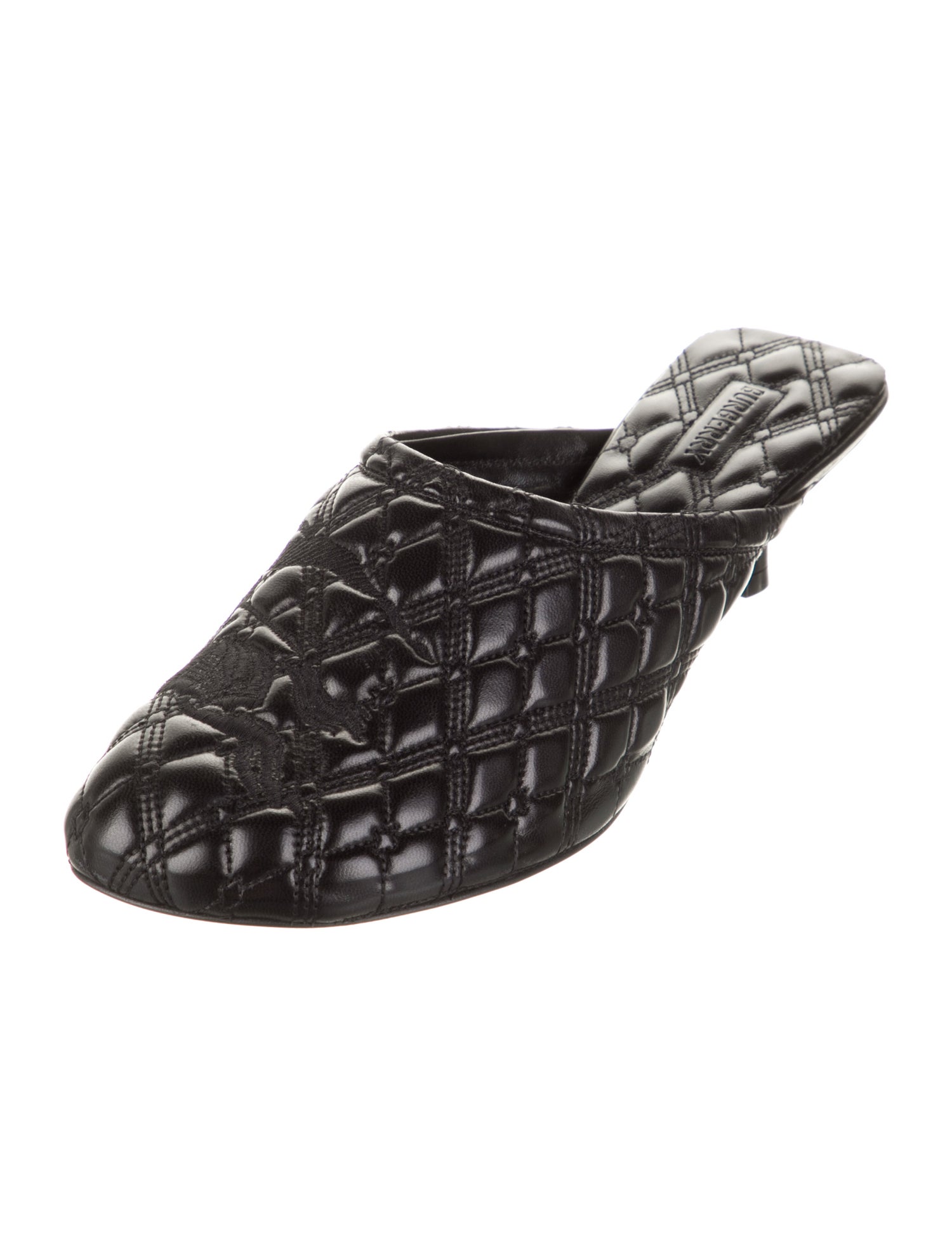 Burberry Leather Embroidered Accent Mules w/ Tags