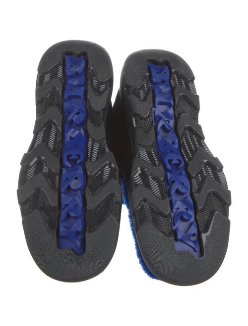 Burberry Suede Fur Trim Lace-Up Boots