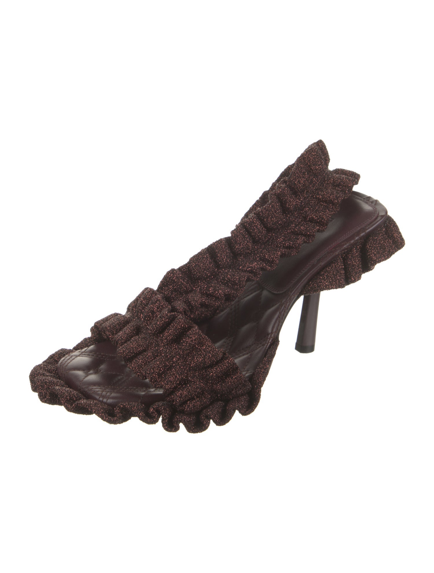 Burberry Ruffle Embellishment Slingback Sandals w/ Tags