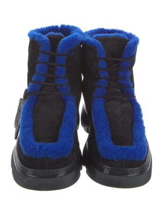Burberry Suede Fur Trim Boots