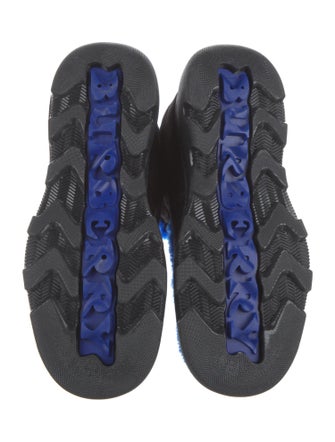 Burberry Suede Fur Trim Lace-Up Boots