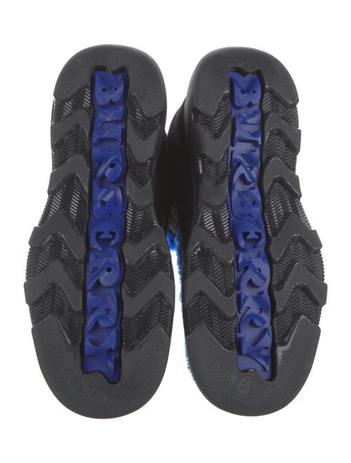 Burberry Suede Fur Trim Lace-Up Boots