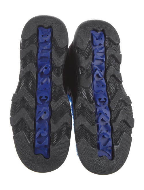 Burberry Suede Fur Trim Lace-Up Boots