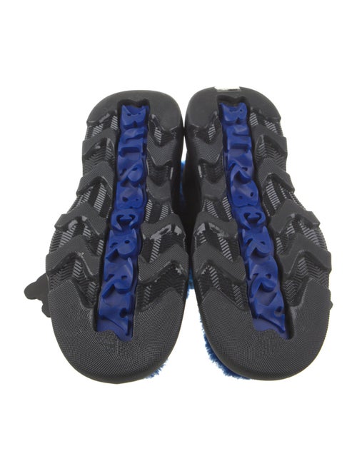 Burberry Suede Fur Trim Lace-Up Boots