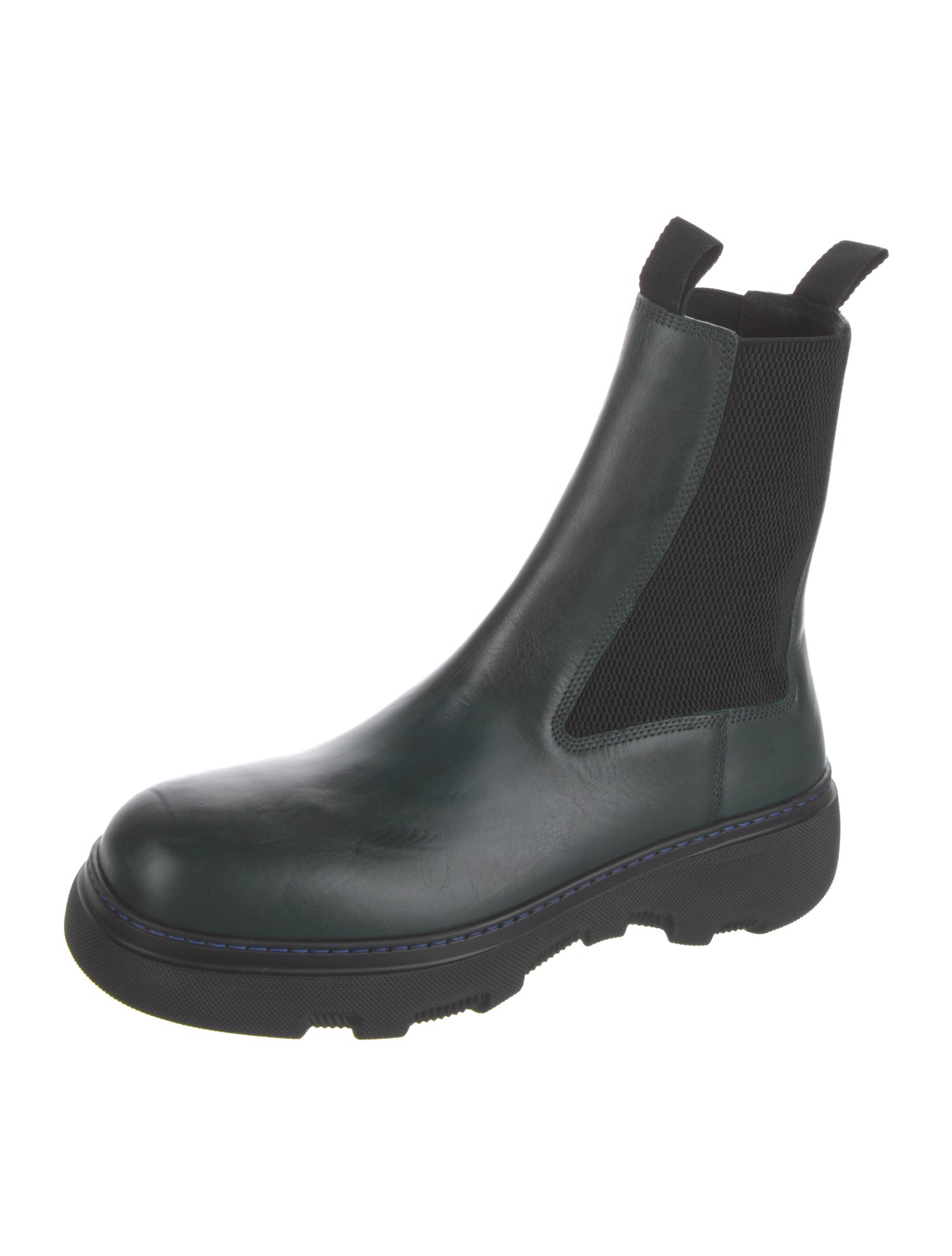 Burberry Leather Mesh Accents Chelsea Boots