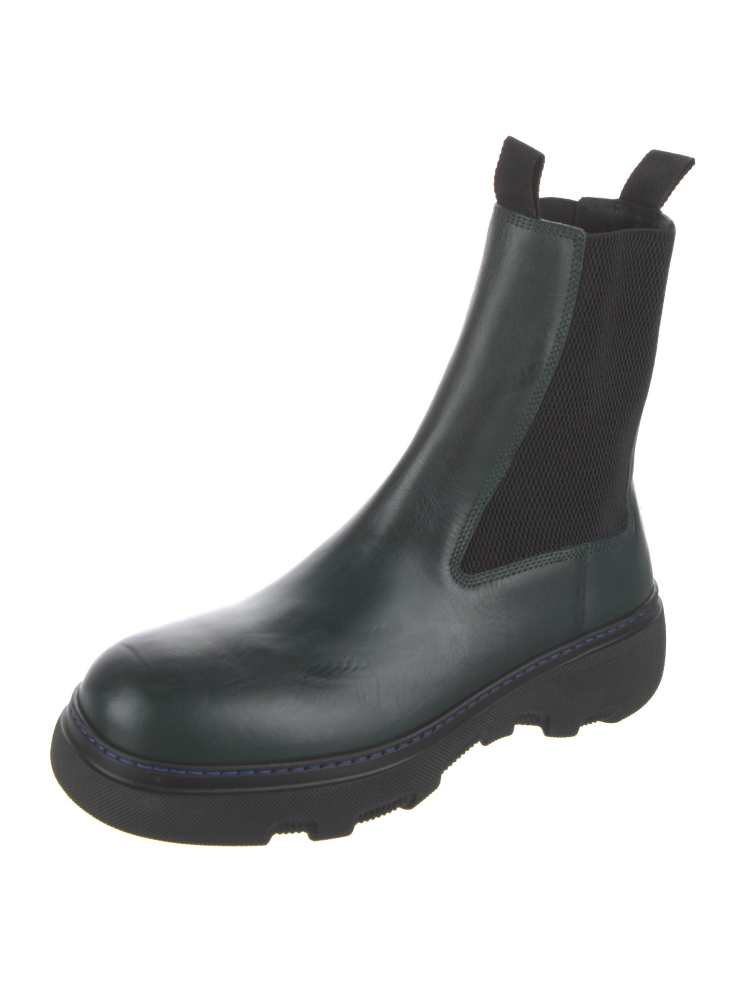 Burberry Leather Mesh Accents Chelsea Boots