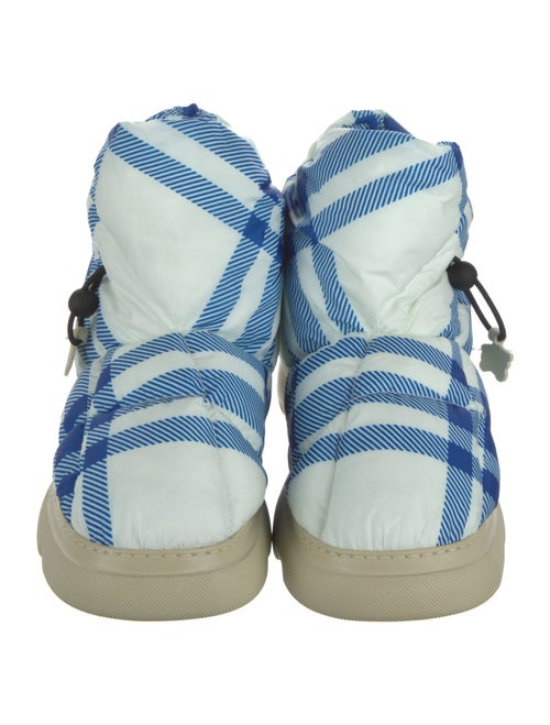 Burberry Nylon Plaid Print Boots