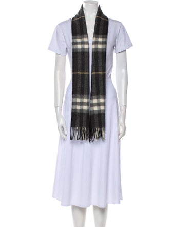 Burberry Cashmere Plaid Print Scarf