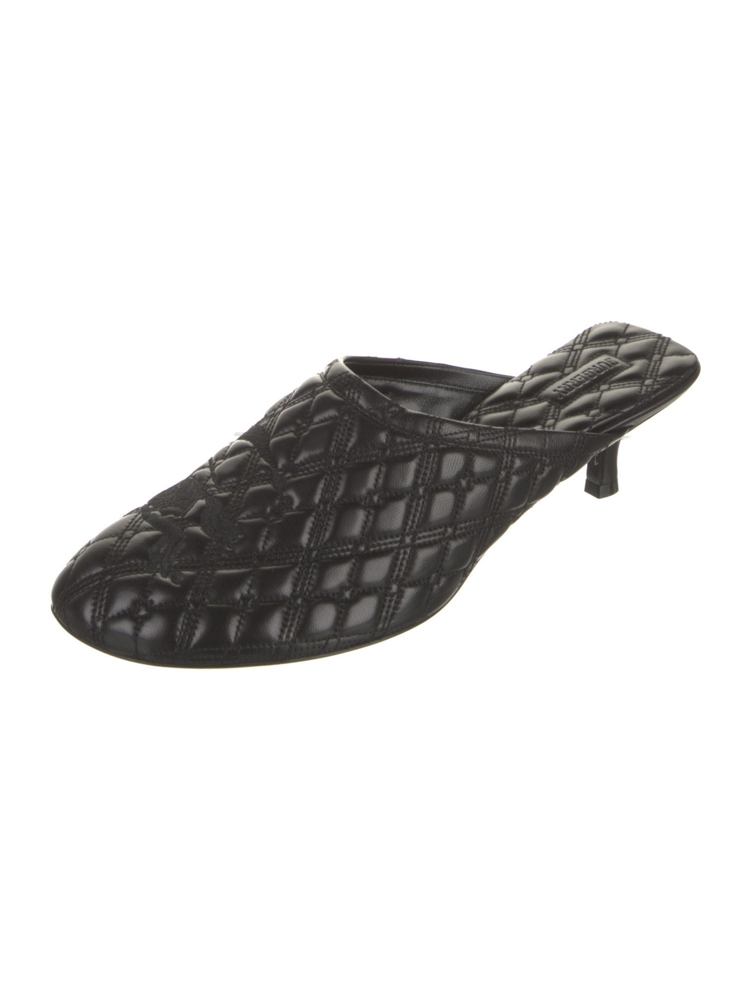 Burberry Leather Printed Mules w/ Tags