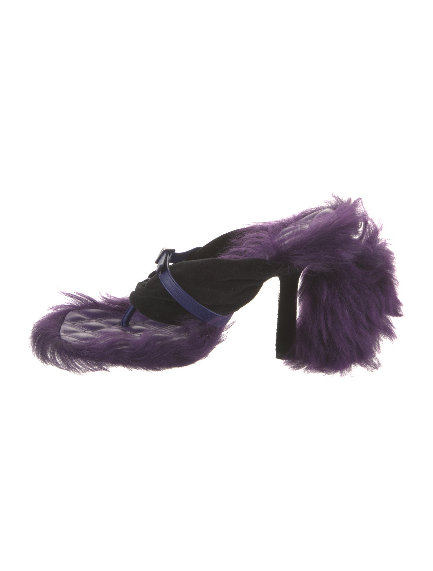 Burberry Velvet Leather Trim Embellishment Slides