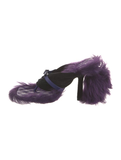 Burberry Velvet Leather Trim Embellishment Slides