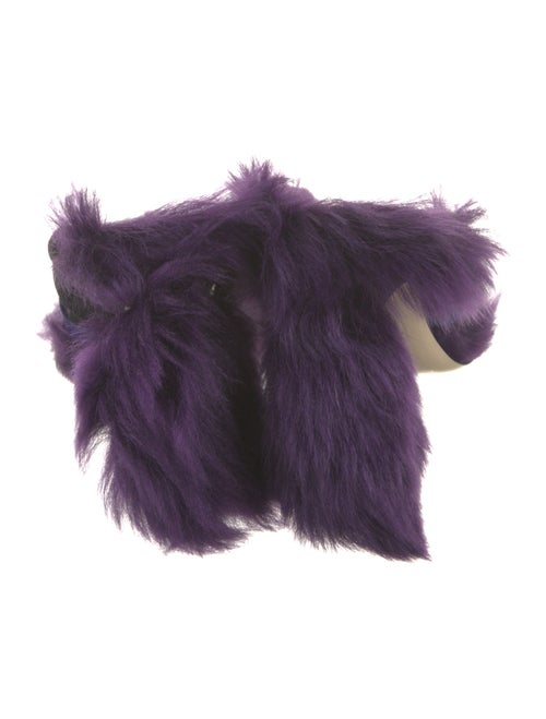 Burberry Velvet Leather Trim Embellishment Slides