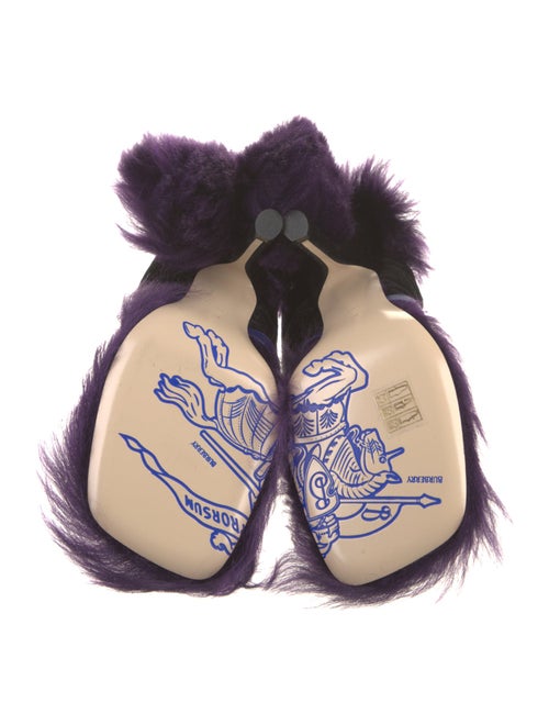 Burberry Velvet Leather Trim Embellishment Slides